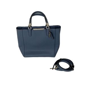 Handbag Designer By Coach Size: Medium Blue Purse Tote